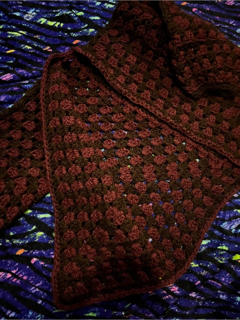 Kids Crochet cardigan in Brown & Purply brown